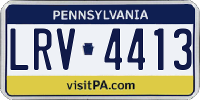 PA license plate LRV4413
