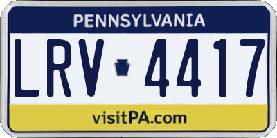 PA license plate LRV4417