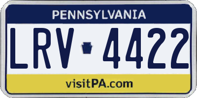 PA license plate LRV4422
