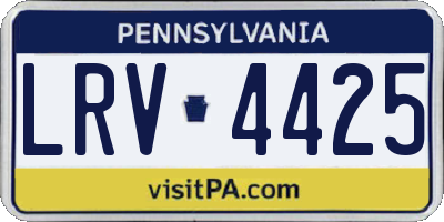 PA license plate LRV4425