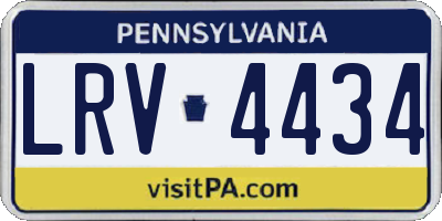 PA license plate LRV4434