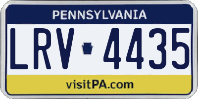 PA license plate LRV4435