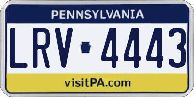 PA license plate LRV4443