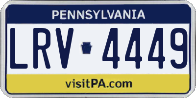 PA license plate LRV4449