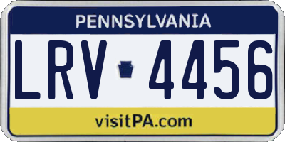 PA license plate LRV4456