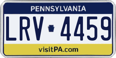 PA license plate LRV4459