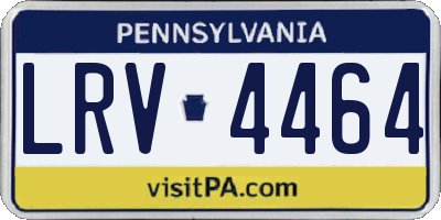 PA license plate LRV4464
