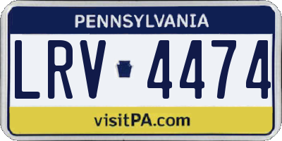 PA license plate LRV4474