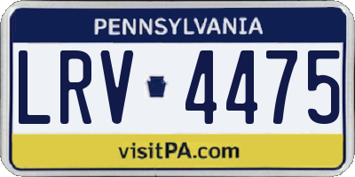 PA license plate LRV4475