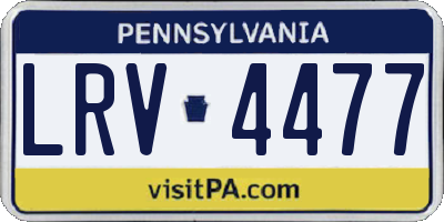 PA license plate LRV4477