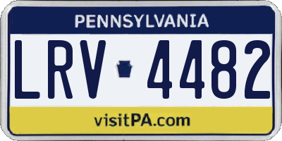 PA license plate LRV4482