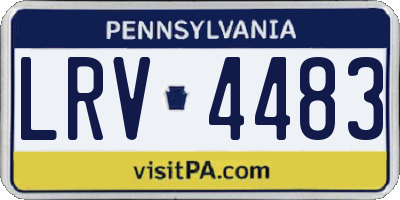 PA license plate LRV4483
