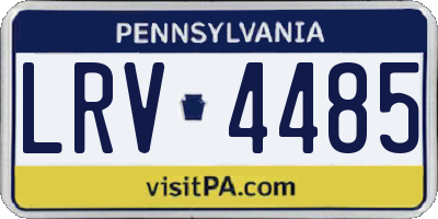 PA license plate LRV4485