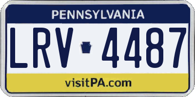 PA license plate LRV4487