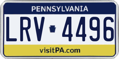 PA license plate LRV4496