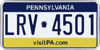 PA license plate LRV4501