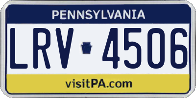 PA license plate LRV4506