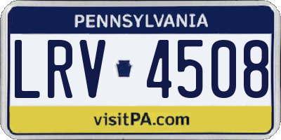PA license plate LRV4508