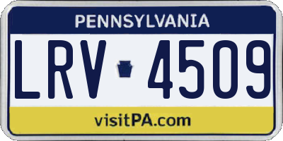 PA license plate LRV4509