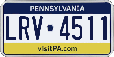 PA license plate LRV4511