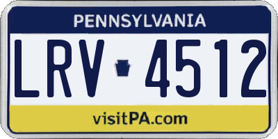 PA license plate LRV4512