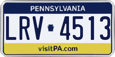 PA license plate LRV4513