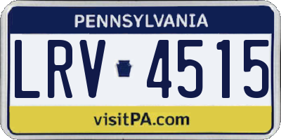 PA license plate LRV4515