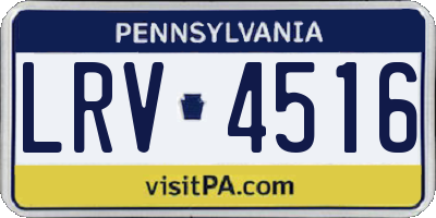 PA license plate LRV4516