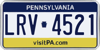 PA license plate LRV4521