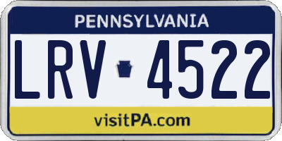 PA license plate LRV4522