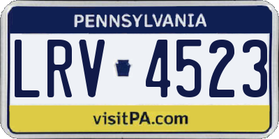 PA license plate LRV4523