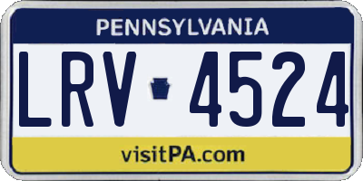 PA license plate LRV4524