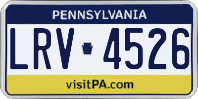 PA license plate LRV4526