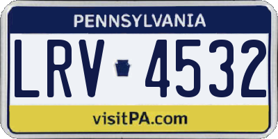 PA license plate LRV4532