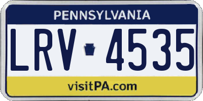 PA license plate LRV4535