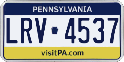 PA license plate LRV4537