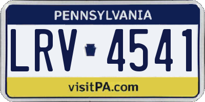PA license plate LRV4541