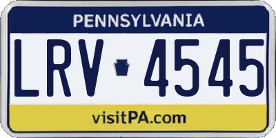 PA license plate LRV4545