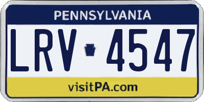 PA license plate LRV4547