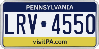 PA license plate LRV4550