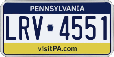 PA license plate LRV4551
