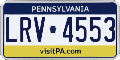 PA license plate LRV4553