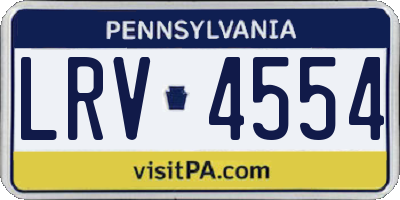 PA license plate LRV4554