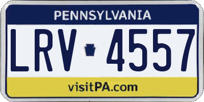 PA license plate LRV4557