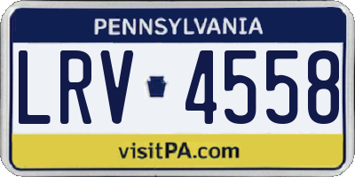 PA license plate LRV4558