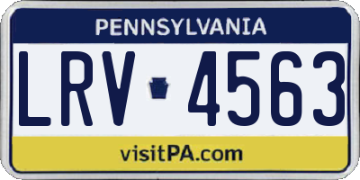 PA license plate LRV4563