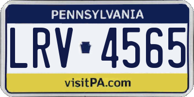PA license plate LRV4565