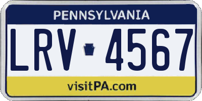 PA license plate LRV4567