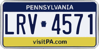 PA license plate LRV4571