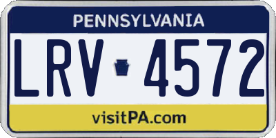 PA license plate LRV4572